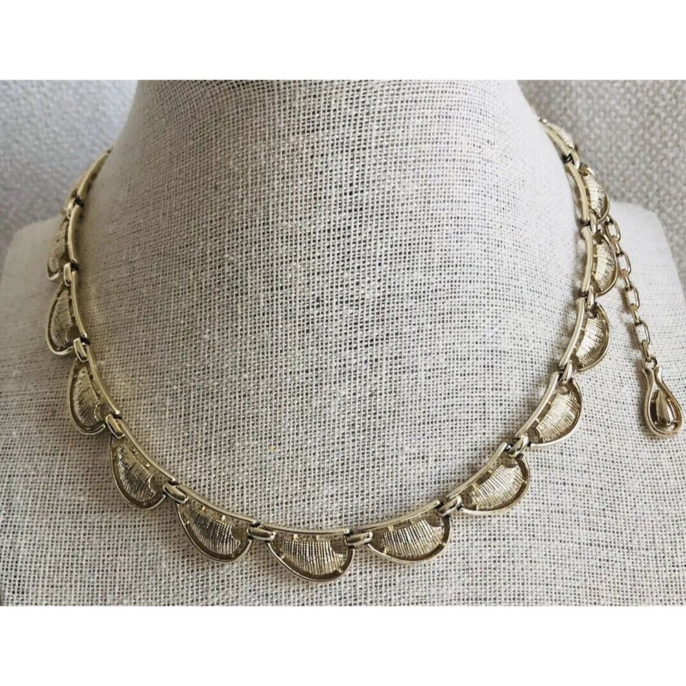 Vintage CORO Signed Gold Tone Choker Necklace!